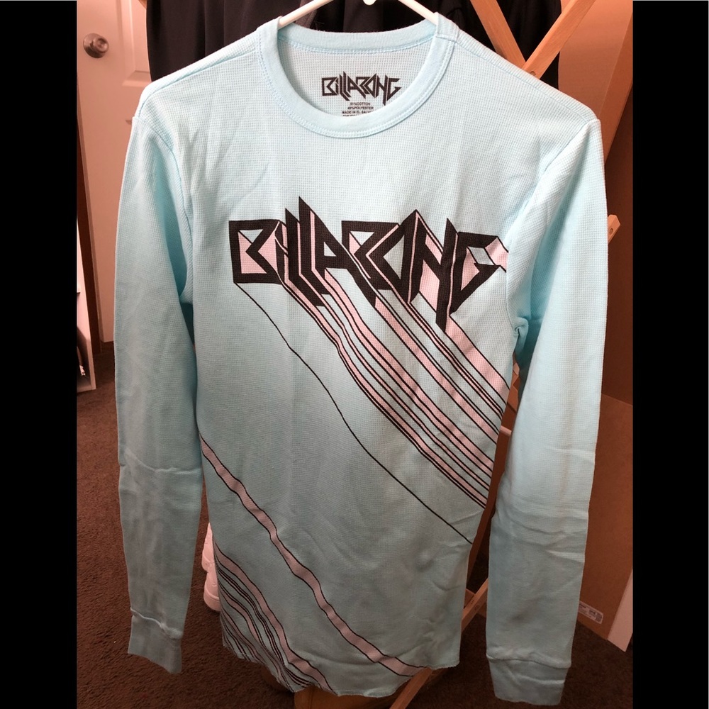 Billabong long sleeve shirt, medium, light blue